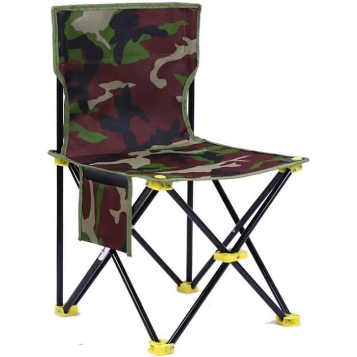 Chaise De Camping Pliante Portable Avec Sac - Siège Plage Léger Pour Randonnée Pêche Barbecue (Noir)