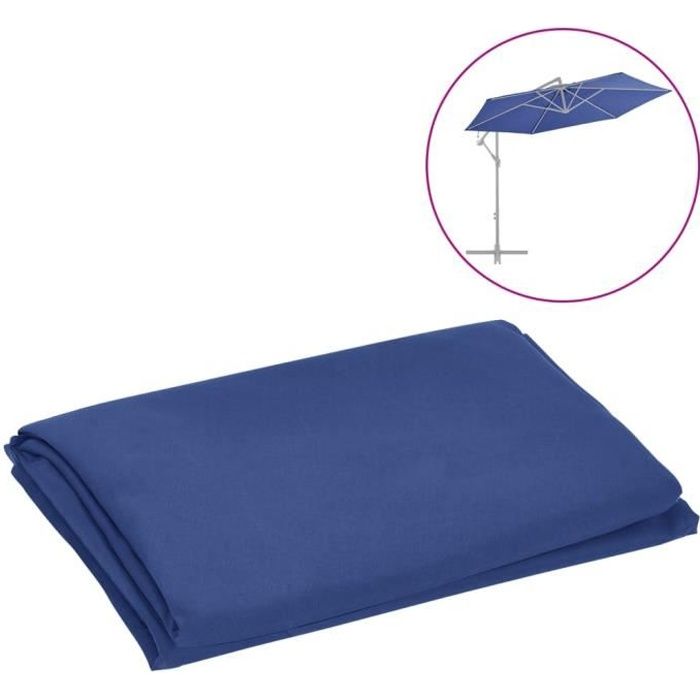 Tissu de remplacement pour parasol déporté - NEUF - 8108 - Bleu azuré - 300 cm - Résistant UV