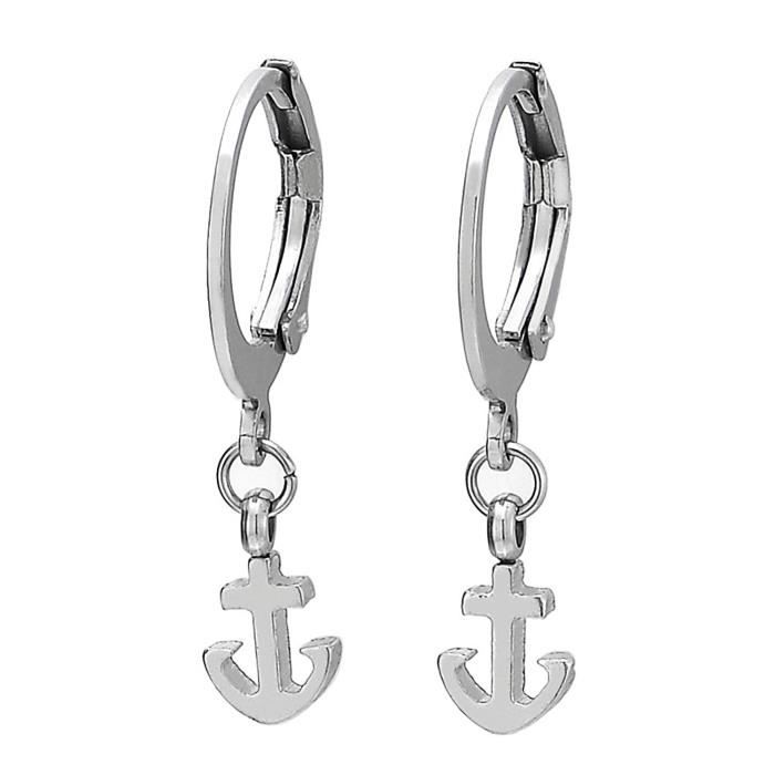 Fl/èche Anneau Boucle doreille Charni/ère Noir pour Homme Femme 1 paire Boucles doreilles Cr/éoles Acier