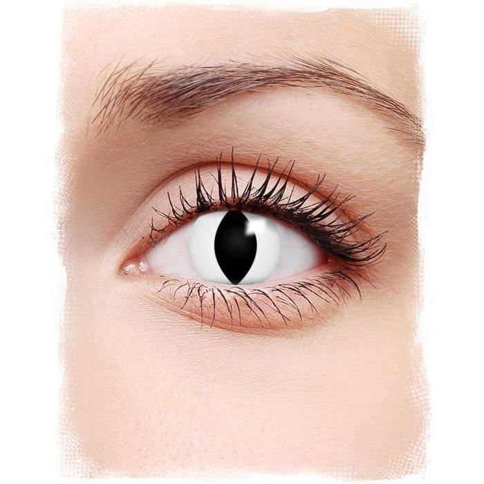 Lentilles Pour Halloween De Couleur Sans Correction Fantaisie Crazy Deguisement Annuelles Valables 1 An White Cat Achat Vente Lentilles De Contact Mixte Cdiscount