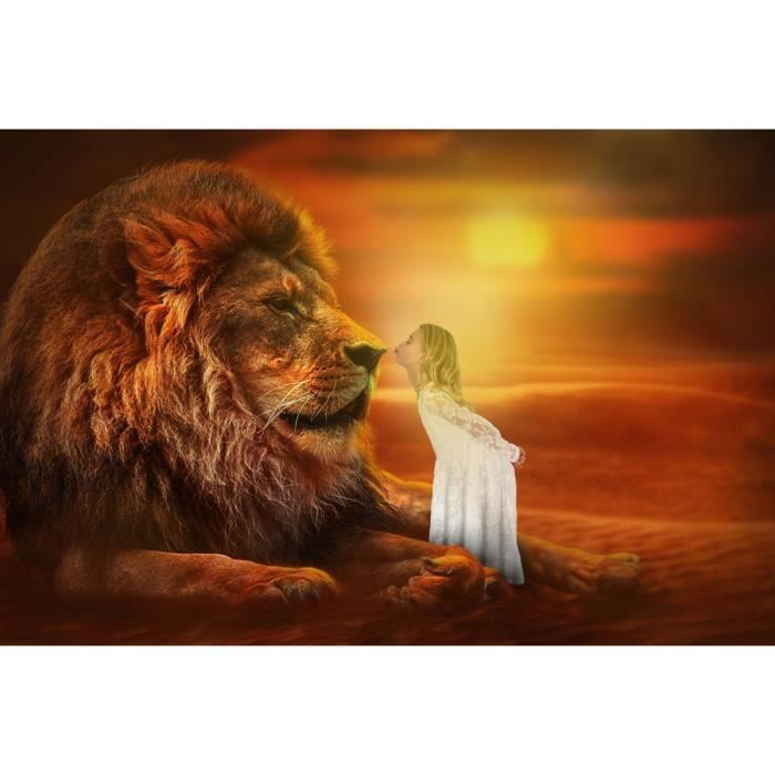 Téléchargement gratuit Images Papier Peint Photo Intisse 181444 Fille Et Lion Surrealiste dernière par