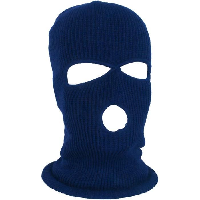 Noir FOUTP Balaclava Homme Cagoule Intégral Cagoule 3 Trous Cagoule Tricoté Cagoule Moto Vélo Bonnet Snood Hiver Cagoule pour Moto Vélo Ski Randonnée Camping Chasse