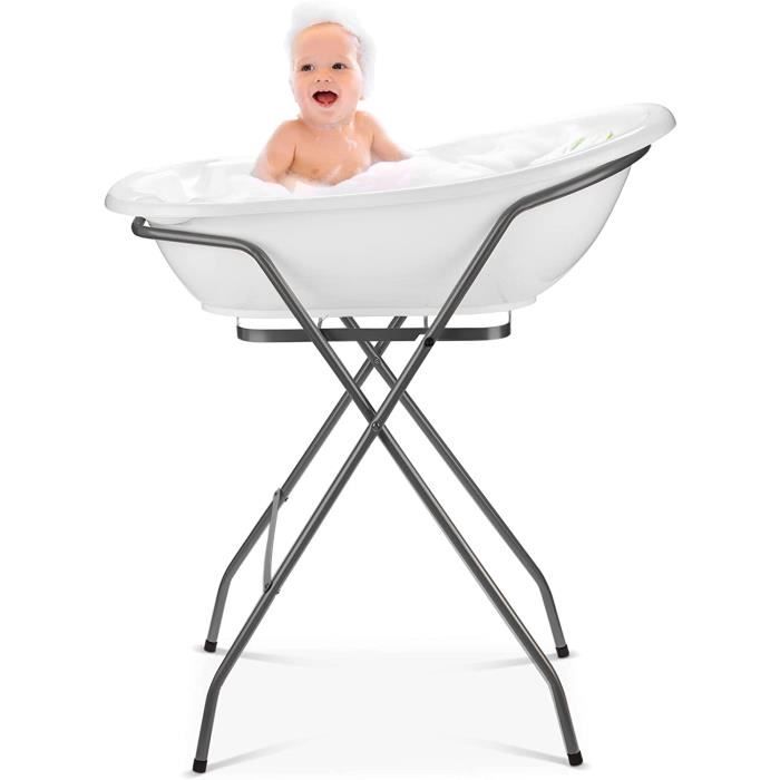 Baignoire Bébé avec Support - Baignoire Haute Complète avec Thermomètre et  Égouttage avec Siège de Bain Amovible - Support Hau[11] - Cdiscount  Puériculture & Eveil bébé