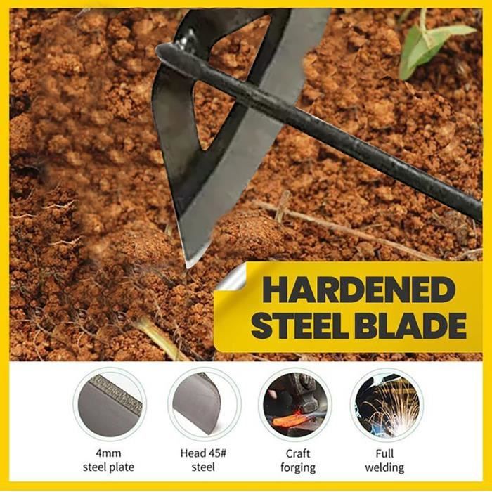 Houe De Jardin Creuse 177cm - Désherbeuse Et Binette Maniable Avec Lame Robust - Idéale Pour Potager Et Jardinage