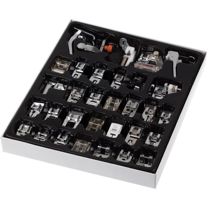 Kit 32 Pieds-De-Biche Pour Machine à Coudre - Accessoires Multifonctions Tige Basse