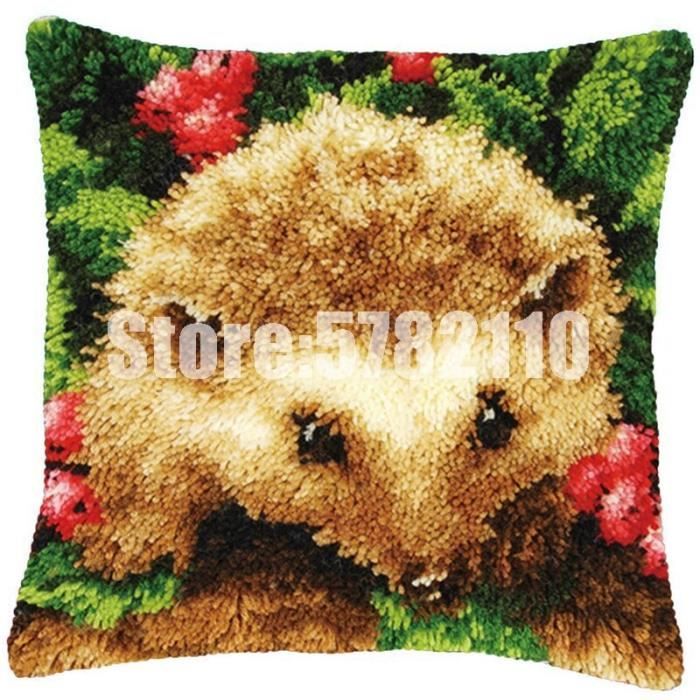 Activité Manuelle Relaxante Tapis Point Noué à Faire Tapis Point Noué Au Crochet Kitphoenix DIY Crochet à La Main Kits Loup Tapis DIY Broderie Kit Pour Débutants, Adultes Ou Enfants,Latch Hook Canevas