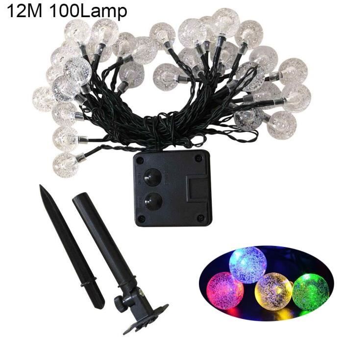 Guirlande Solaire Extérieur 5m 50 LED – IP65 étanche, 8 Modes, Boules Cristal | Pour Jardin, Mariage