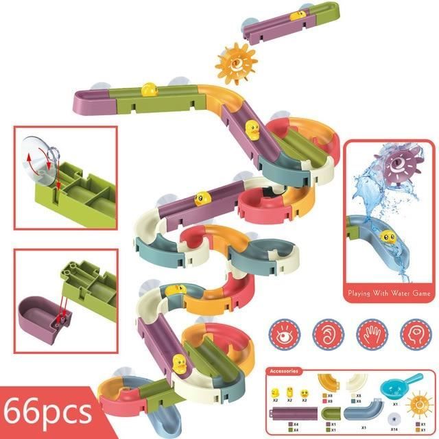 Jouet De Bain Bebe Jouets De Bain Pour Bebe Ventouse Murale Piste De Course En Marbre Baignoire Jeux D Eau Type 66pcs Cdiscount Puericulture Eveil Bebe