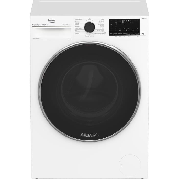 Lave-linge hublot BEKO B5WFT59418W - 9 kg - Induction - 1400 trs/min - Blanc