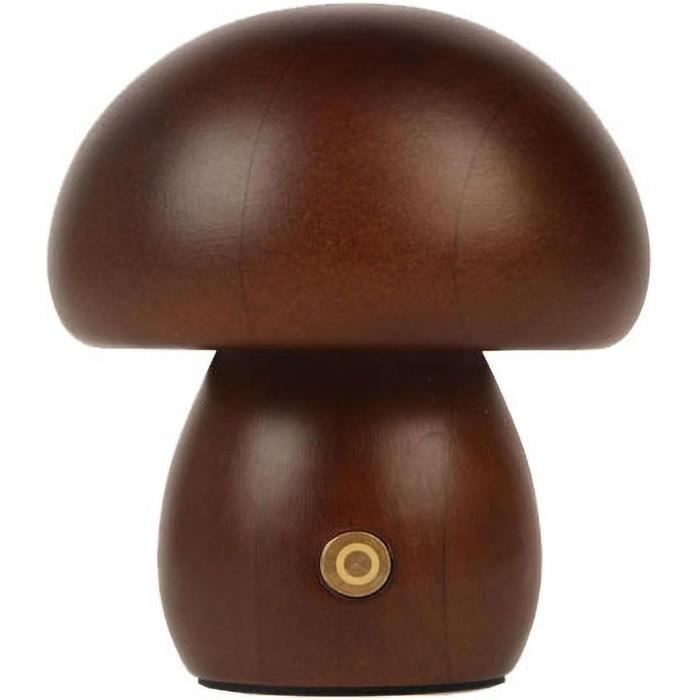 Lampe De Table Champignon LED - 3 Couleurs Et Intensité Réglables - Sans Fil, Rechargeable USB - Hauteur 21 Cm - Dorée - Pour Chevet, Bureau, Décoration
