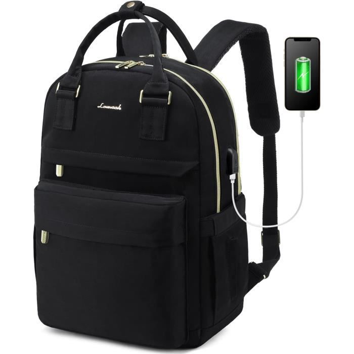 Sac a Dos Femme, 17 Pouces Imperméable Sac à Dos pour Prdinateur Portable Elegant Antivol Avec