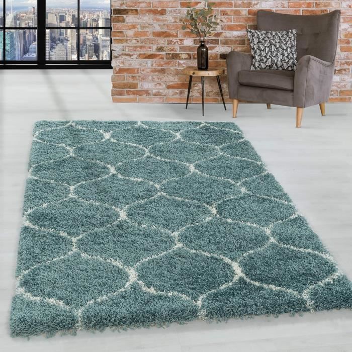 DJHWWD Accessoires Chambre Deco Salon Moderne Tapis Géométrique Bleu Gris Tapis Chambre Salon Tapis Balcon Décorationdeco Chambre ado 100X180CM