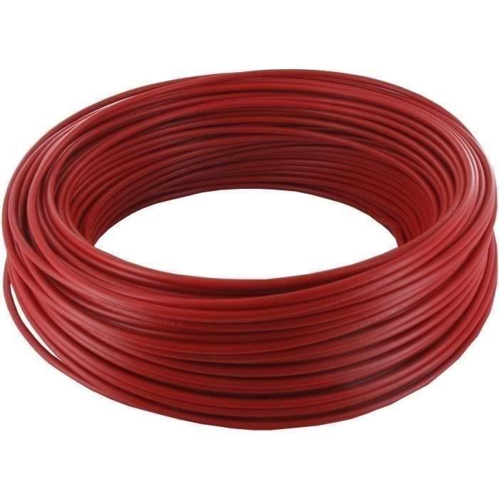 Fil électrique souple de couleur rouge