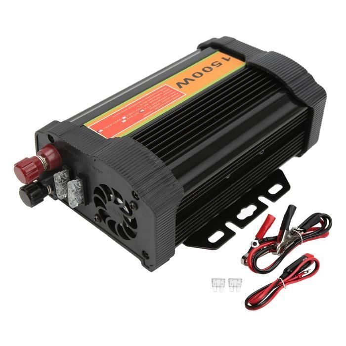 Onduleur Voiture 1500W Duokon - Convertisseur 12V/24V Vers 220V AC - USB Et Affichage Digital - Pour Camping Et Voyage