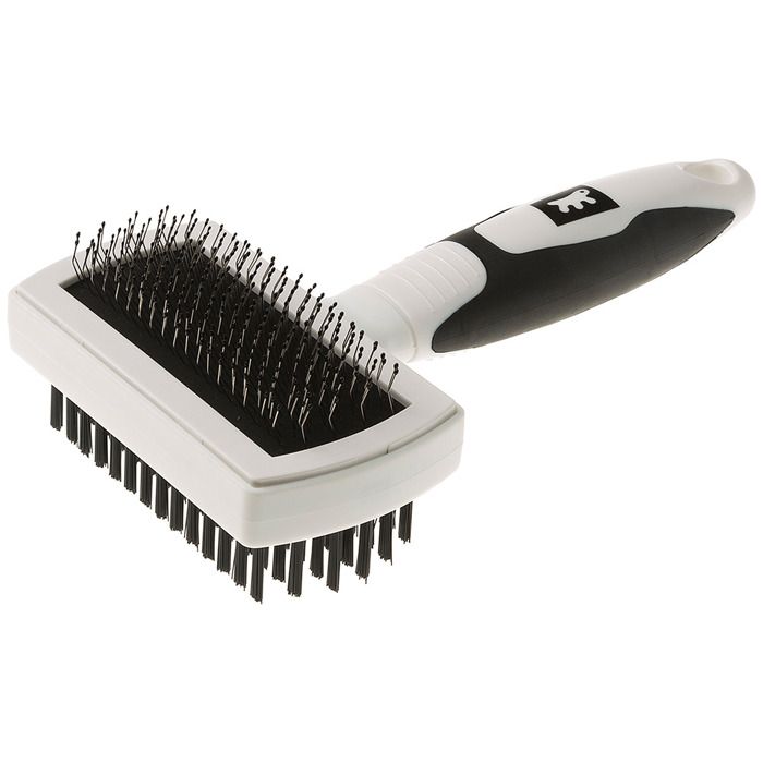 Comparer les prix de Ferplast GRO 5765 Premium  Brosse combinée pour chiens et chats. Poil moyen et long. GRO 5765 PREMIUM - 18,5 x 11 x h 5,2 cm -