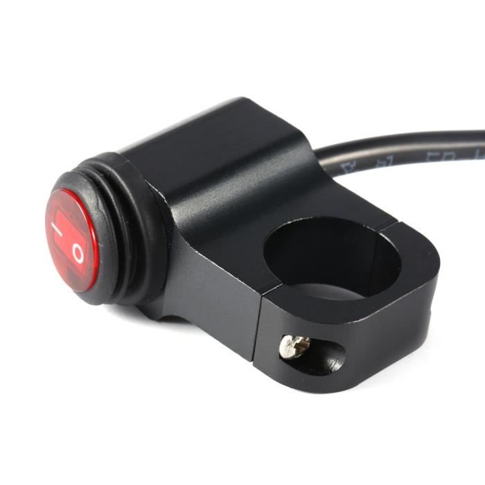 Interrupteur étanche Universel Pour Guidon Moto - 12V 10A, Avec DEL - Pour Phares, Spots Ou Brouillards