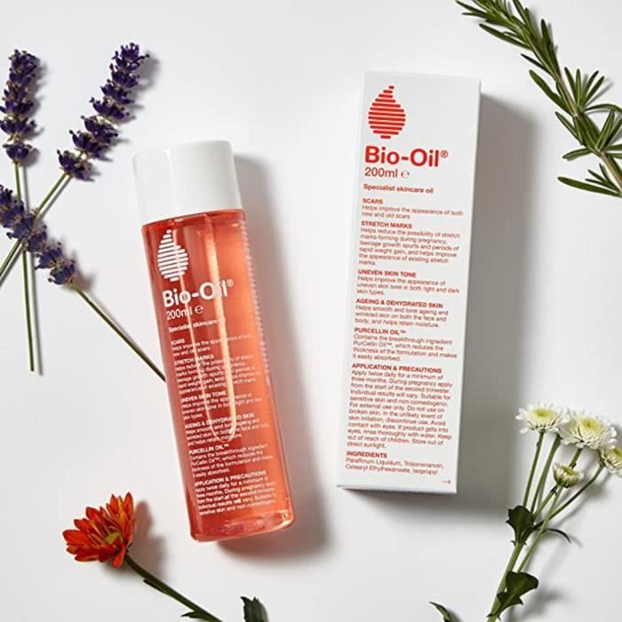 200ml Huile de soin de la peau Bio Oil, Essence de vergetures d