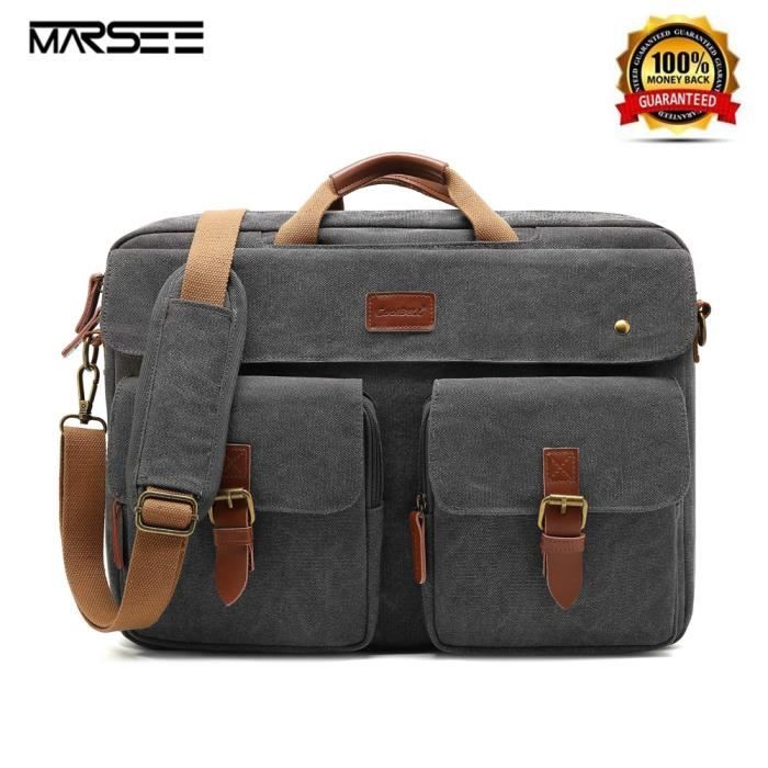 17,3 Pouces Sacoche Ordinateur Portable Hommes Convertible Sac à Dos  Ordinateur Portable Sac Bandoulière pour Etudiants/Voyage Gris - Cdiscount  Bagagerie - Maroquinerie