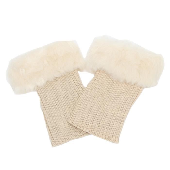Guêtres Jambières Fausse Fourrure Pour Femme – Bleu Marine – Taille Unique – Hiver Chaud (Neuf Avec étiquettes)