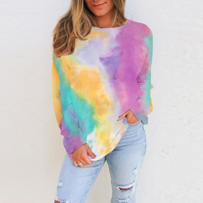 Sweat a capuche femme Tie Dye Multicolore Multicolore Cdiscount Pret a Porter