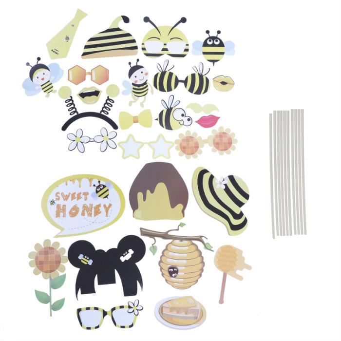 27pcs Accessoires De Fete Droles Belle Abeille Blague Chic Photographie Masque Visage Accessoire Deguisement Visage Cdiscount Jeux Jouets