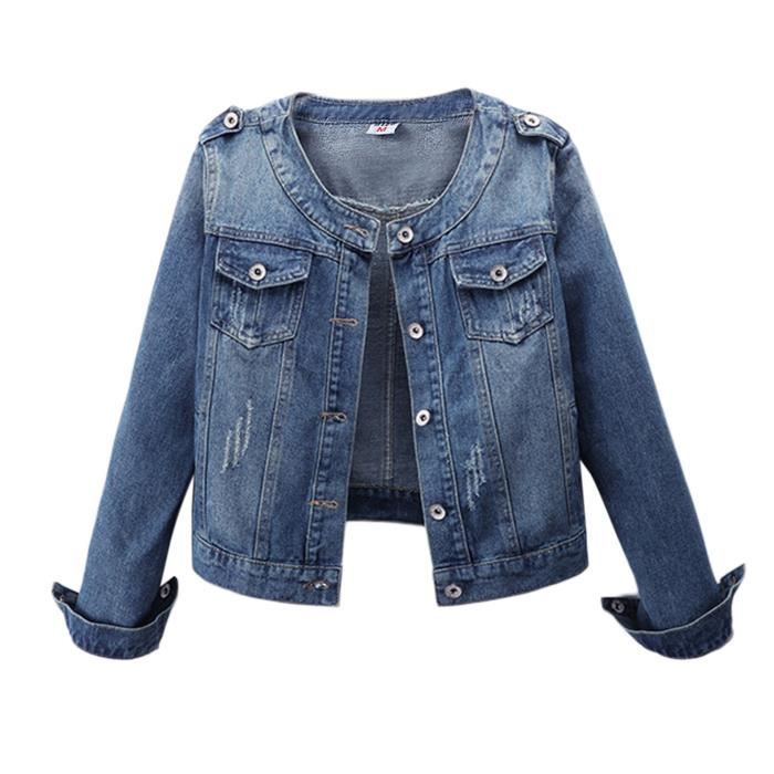 Veste en jeans cheap courte femme