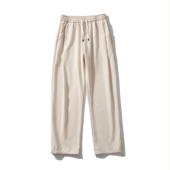 Pantalon Velours Côtelé Homme Baggy - Taille élastique, Poches, Style Cargo Décontracté Vintage Y2K