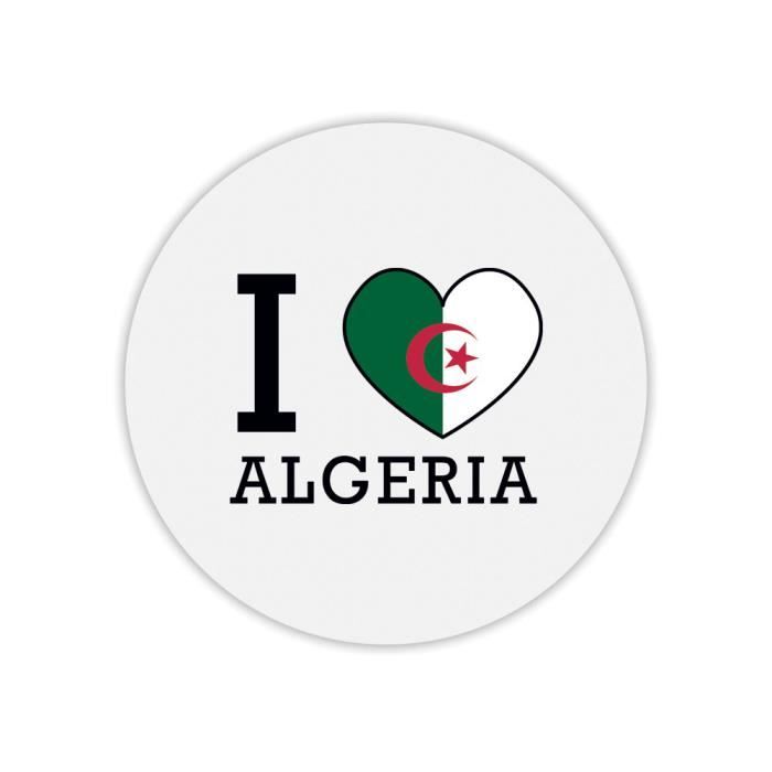 Tapis De Souris Rond I Love Drapeau Algerie Cdiscount Informatique