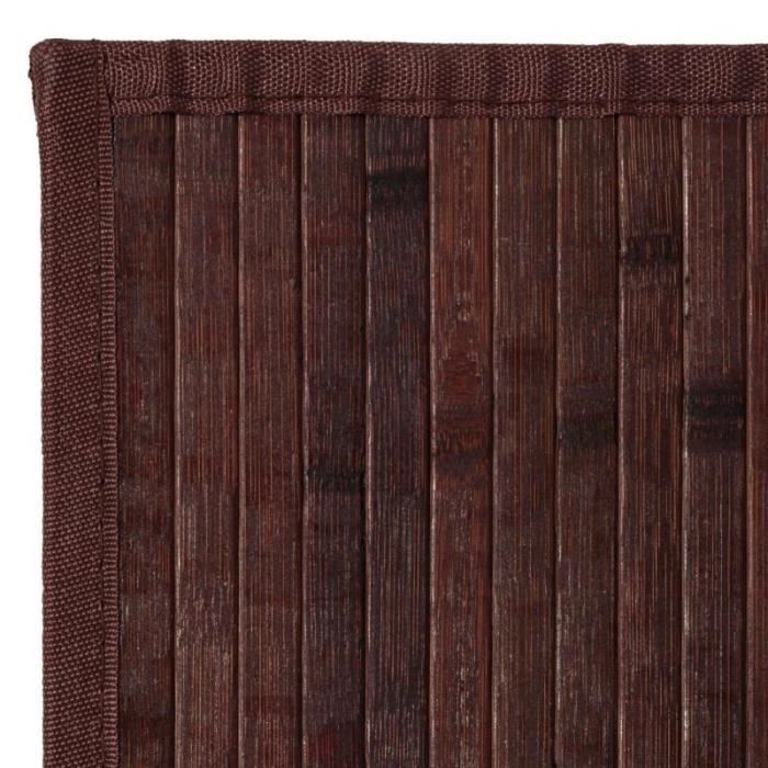 Tapis Bambou Noyer Couleur Marron Taille 200 X 300 Cm