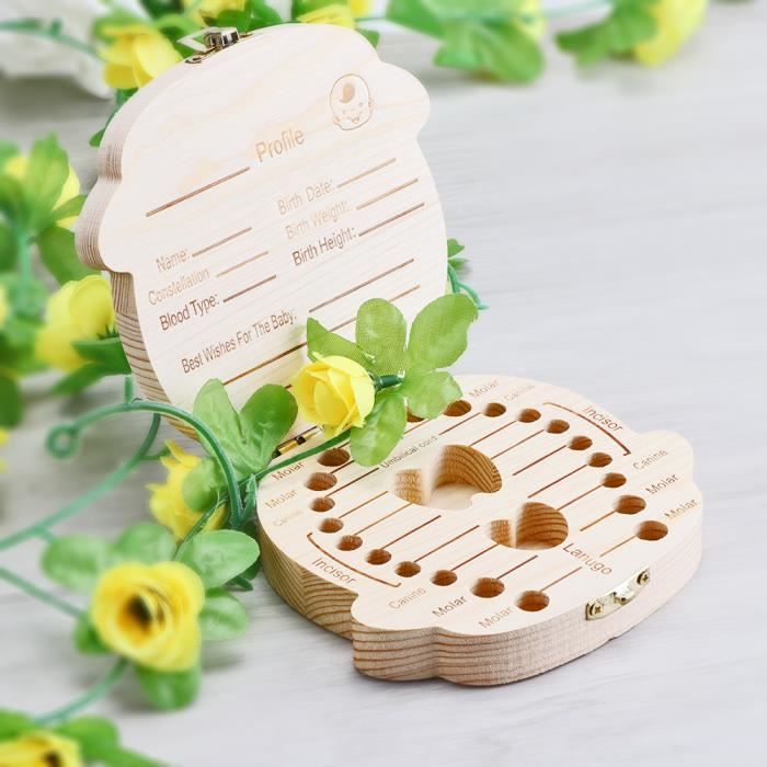 Boite A Dent En Bois Porte Dents De Lait De Bebe Organisateur De Rangement Des Cheveux Cas De Porteur Pour Les Filles Cdiscount Puericulture Eveil Bebe