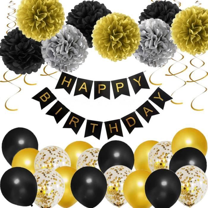Decoration Anniversaire Ballon Anniversaire Avec Banniere Pour Homme Femme Enfant Cdiscount Maison