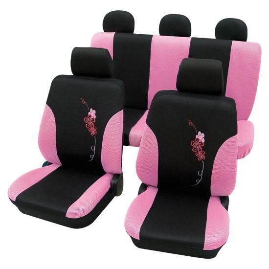 Housses De Siege Auto Femme Rose Et Noir Fleur Mercedes C Class