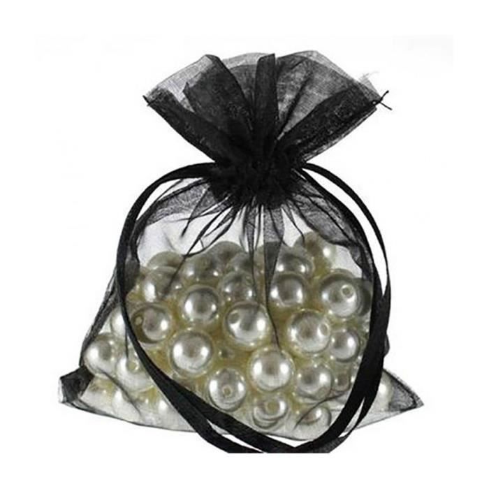 Lot de 50 sachets//pochettes en organza Couleur 12 x 17 cm Noir