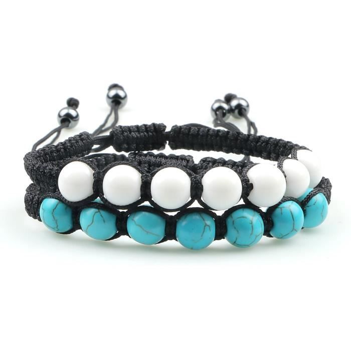 Bracelet Tressé Tibétain – Œil De Tigre Et Pierre De Lave – Perles Naturelles – Ajustable