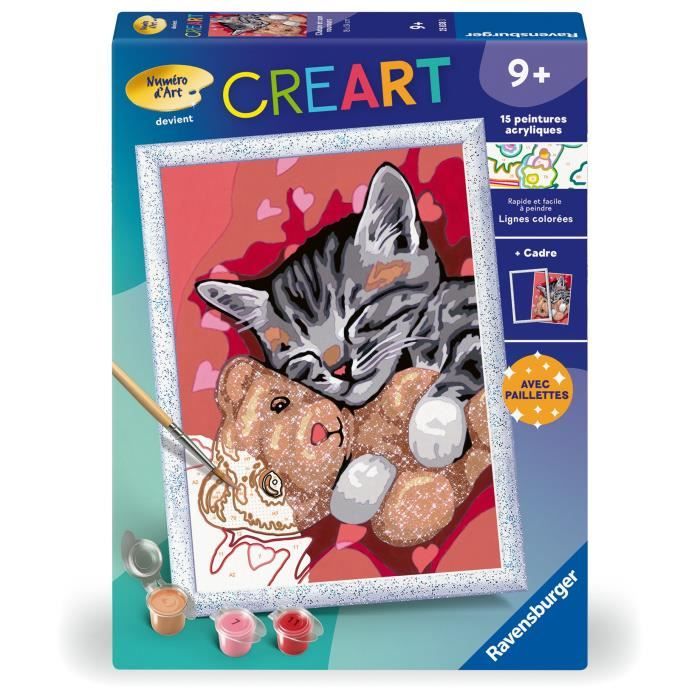 CreArt Kids 18x24cm Licorne Néon Kit de peinture par numéros Numéro d'Art Dès 25904 Ravensburger