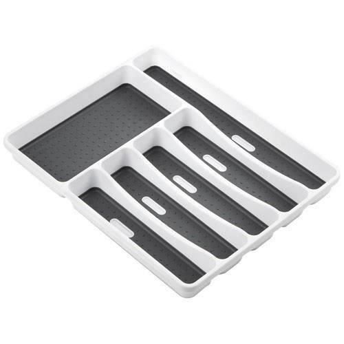 Range couverts RAYEN - 6 cases - Bi-matière - 40 x 32,5 x 5 cm - Gris