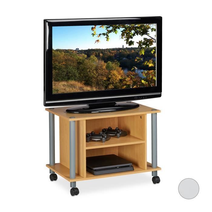 Meuble TV sur rouettes et compartiments - 10025960-695