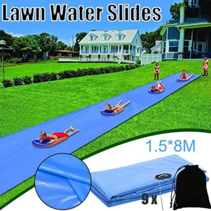 Toboggan Aquatique De 8 Metres Tapis De Glisse Eau Adulte Enfant Toboggans Aquatiques De Jardin Jeu Eau Plein Air Cdiscount Jeux Jouets