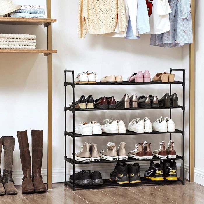 Songmics Etagere A Chaussures De 5 Niveaux Porte Chaussures En