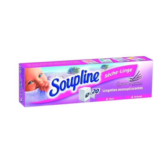 SOUPLINE Lingettes assouplissantes pour sèche-linge 20 lingettes