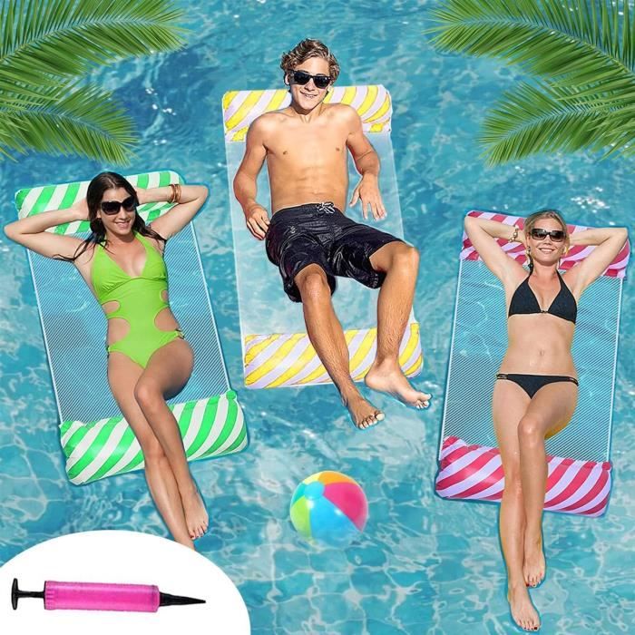 Hamac Gonflable Tapvai 3 En 1 - Matelas Piscine Flottant - Pour Adultes - PVC - 105x120cm