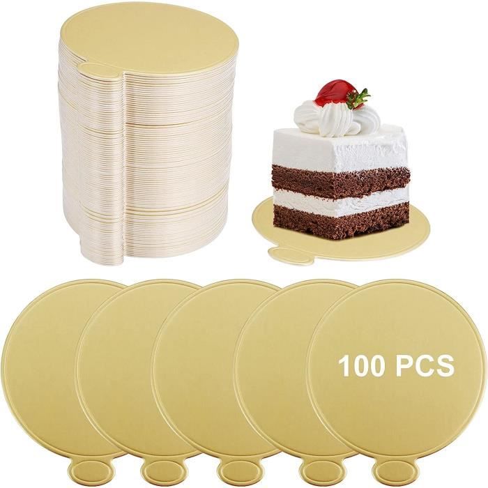 HONZUEN Lot de 100 mini planches à gâteau rondes dorées - Pour mousse et  dessert - Respectueux de l'environnement - Réutilisable106 - Cdiscount  Maison