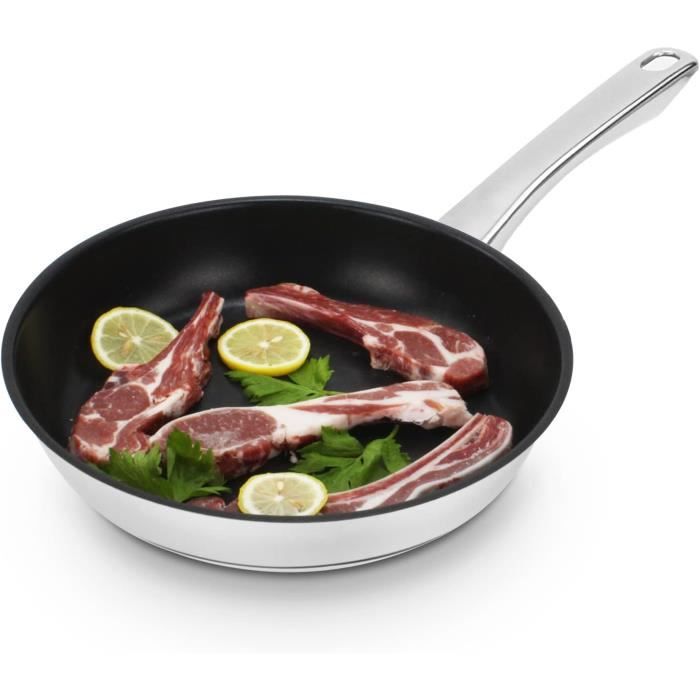 Set De Cuisine Fackelmann Geneva - 3 Poêles (20,24,28cm) Et 3 Casseroles (12,16,20cm) Inox 18/8, Sans PFAS, Induction