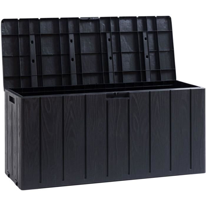 Coffre de jardin - En résine - MULTIBOX BRAVO - Gris anthracite - 270L - 1175x45x56 cm