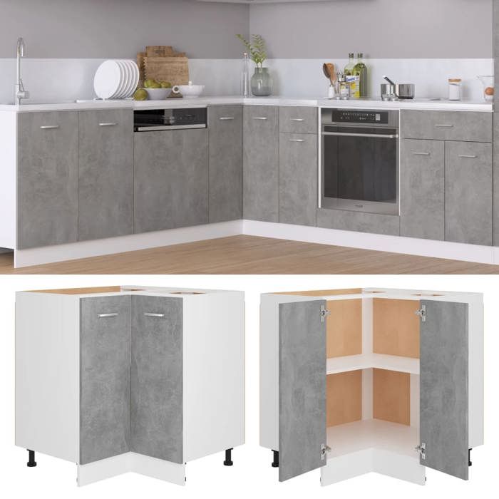 vidaXL Armoire dangle basse Lyon Gris béton 755 x 755 x 815 cm Bois dingénierie 802493