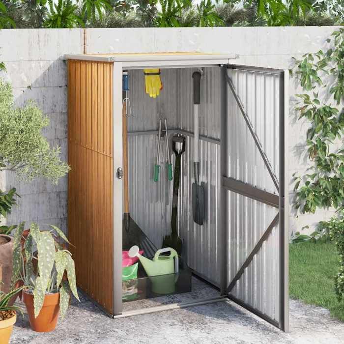 vidaXL Abri à outils de jardin marron 88x89x161 cm acier galvanisé 316208