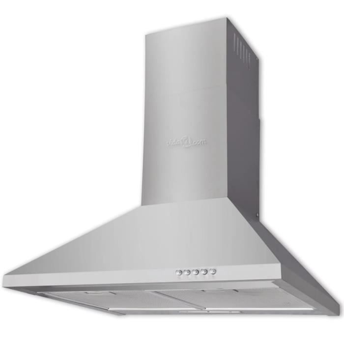 VidaXL Hotte Ilot Acier Inoxydable LED Hotte Cheminée Aspirante de