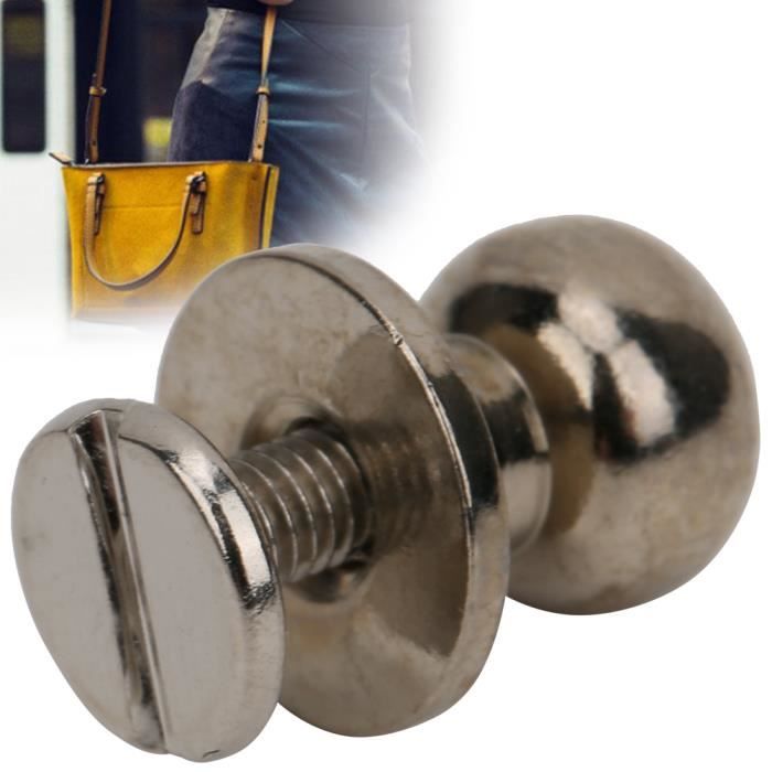 12 Rivets à Tête Ronde 6x10mm Avec Vis Et Joint - En Alliage Zinc, Pour Cuir, Sacs, Vêtements, DIY