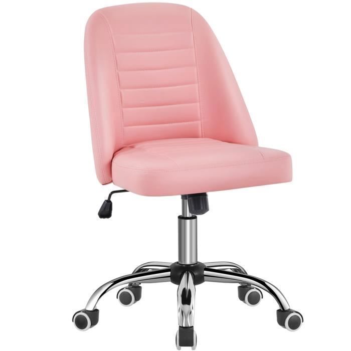 Chaise De Bureau Design Weston Rose – Avec Accoudoirs, Pivotante Et Réglable En Hauteur – Style Moderne Rose