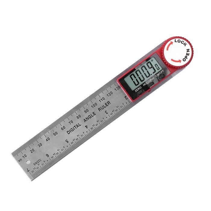 Rapporteur Numérique LCD En Acier Inoxydable - Précision 0,05° - Mesure Angles Et Longueurs (0-200 Mm) - Pour Menuiserie, Bricolage - 2